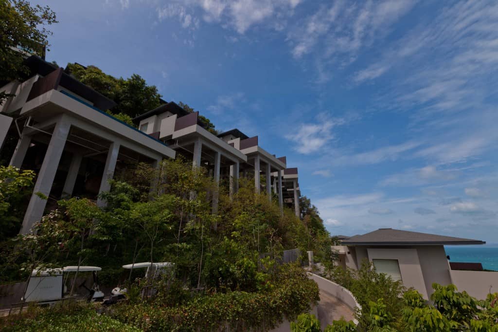 Looking Up At Resort from Mid Level