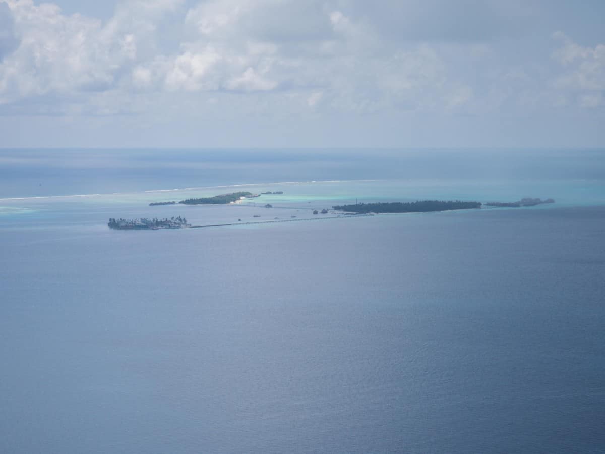 The Conrad Maldives Rangali Island in the distance.