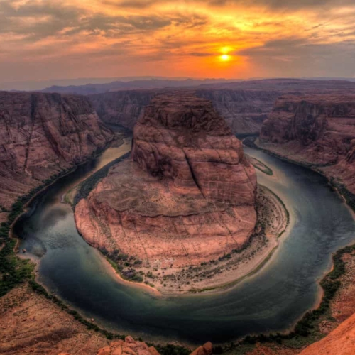 aerial view of horseshoe bend in arizona