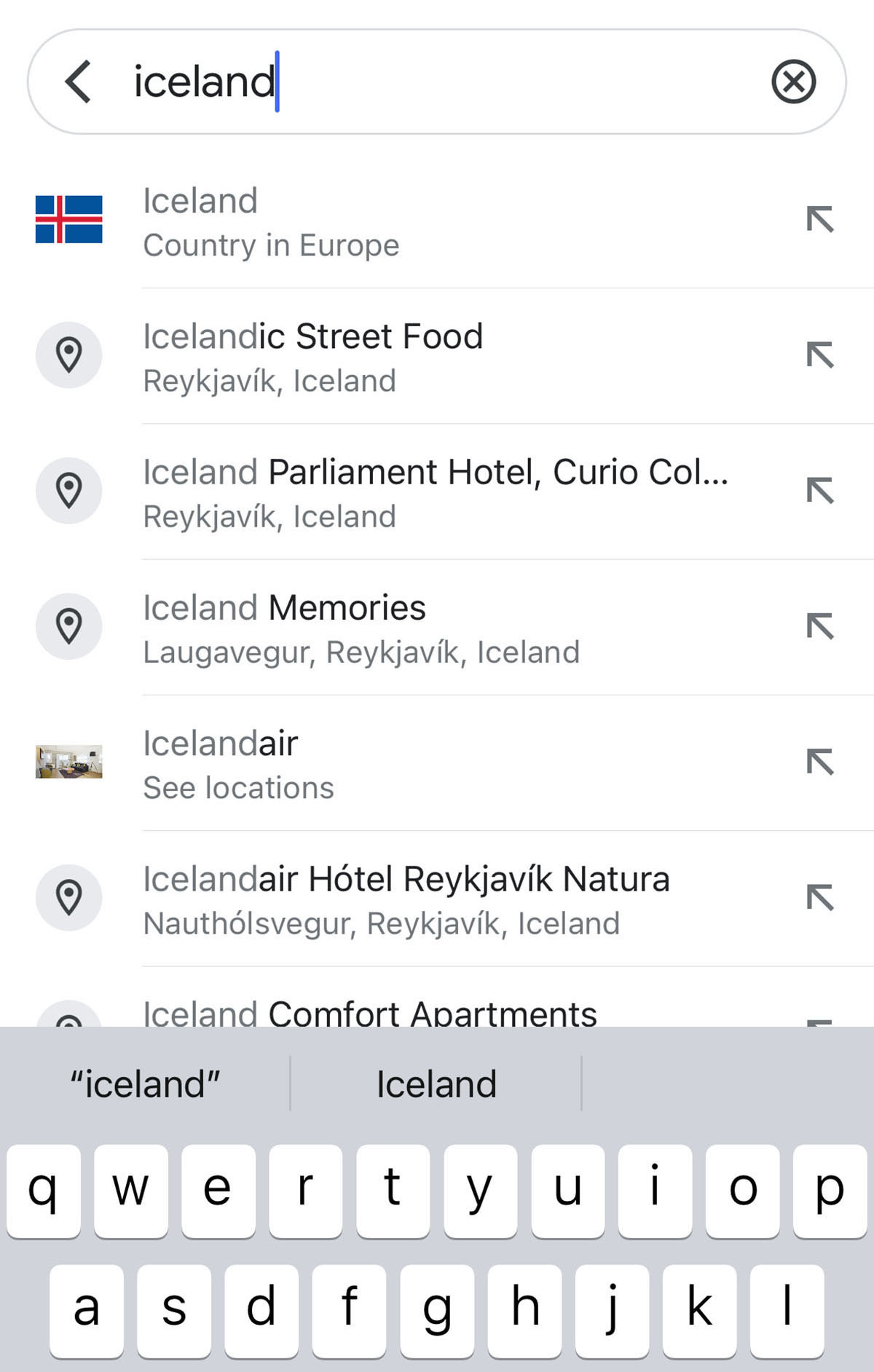 google maps offline guide search for a destination step