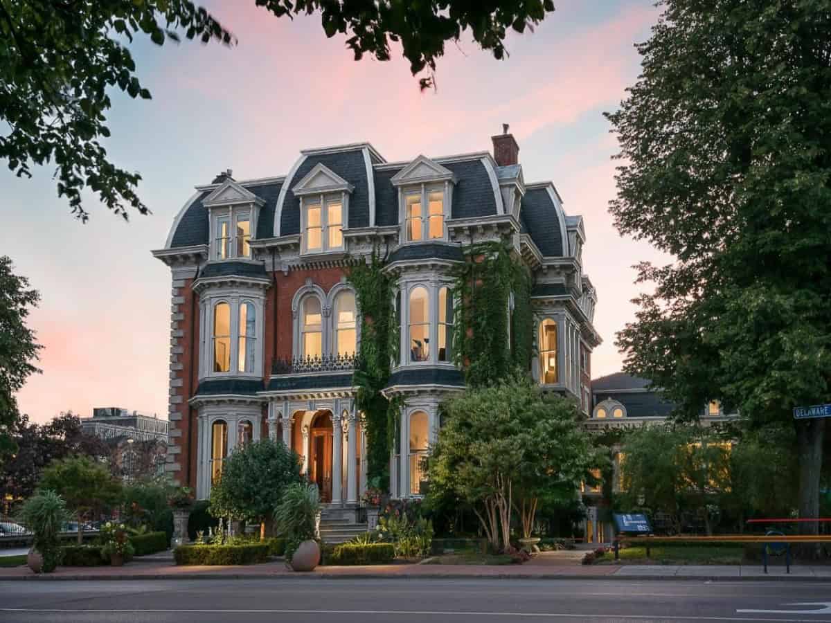 exterior view of the mansion on delaware avenue