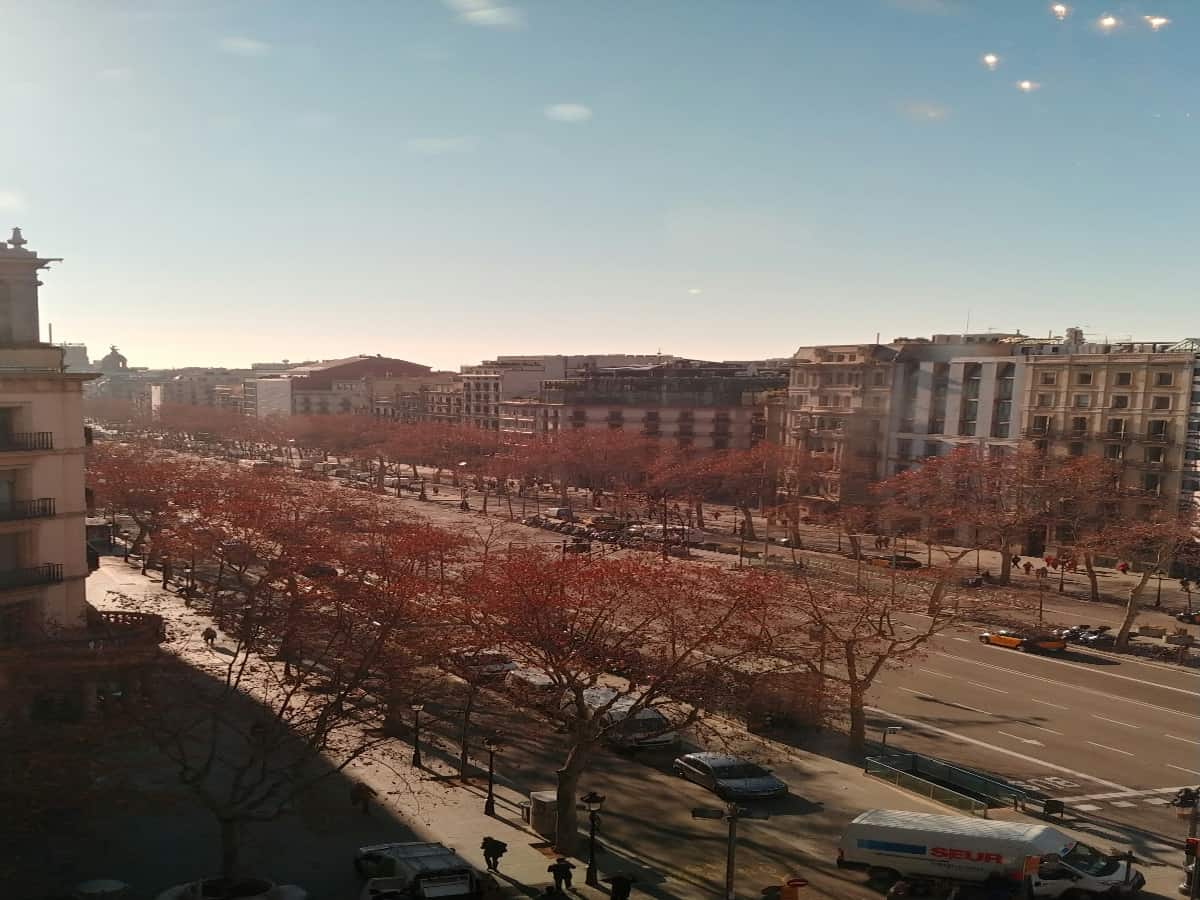 aerial view over passeig de gracia