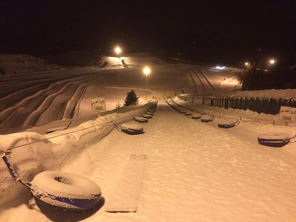 snow tube slope at valcartier