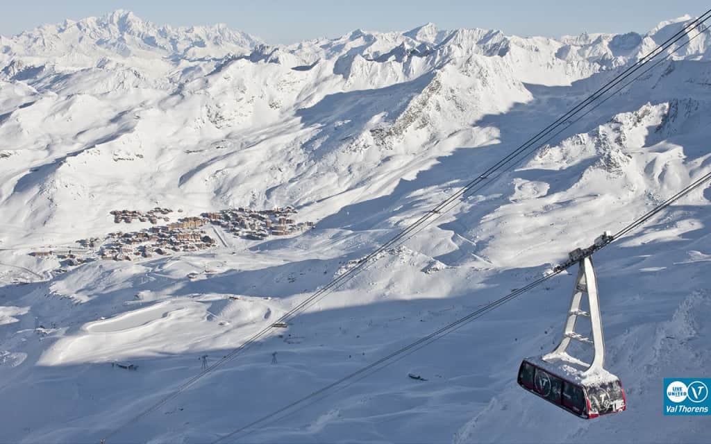 val thorens french alps mountain guide with gondola and village in view