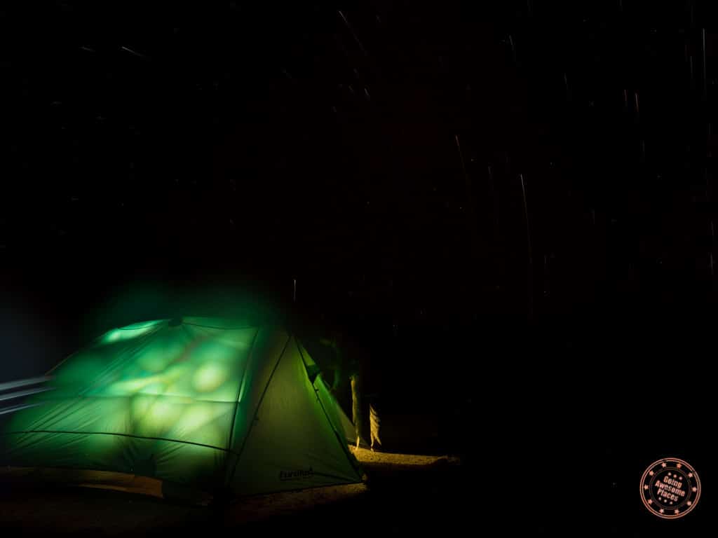 My attempt to do a longer timelapse with our tents failed because it was so cold that it just killed what power was left in the battery.