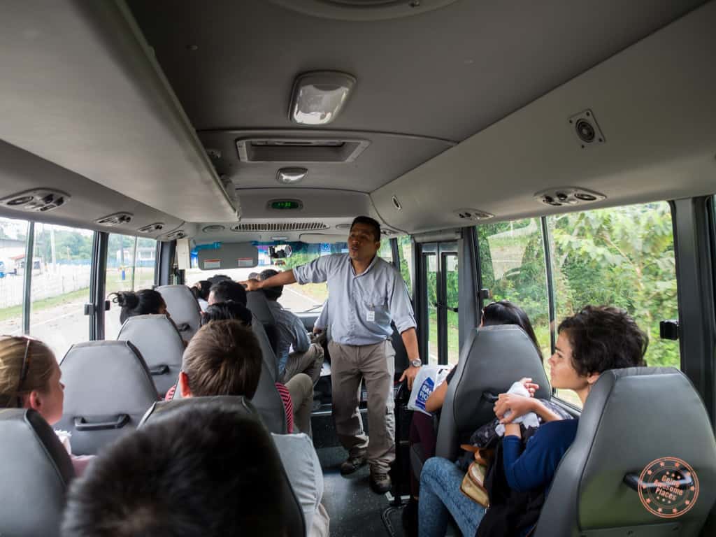 Onboard the Rainforest Expeditions bus, I thought we were getting ready for a long ride but it was literally a 5 minute drive to the offices around the corner from the airport.