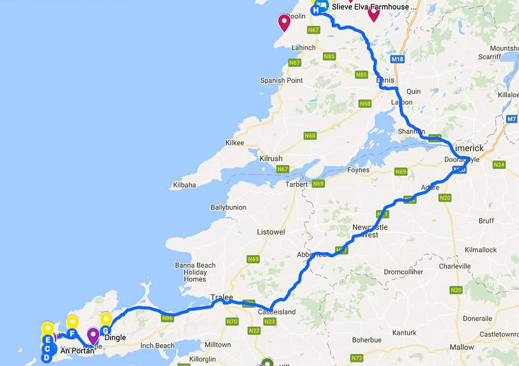 southern ireland itinerary road trip map day 5