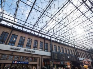 helsinki central station in the sun