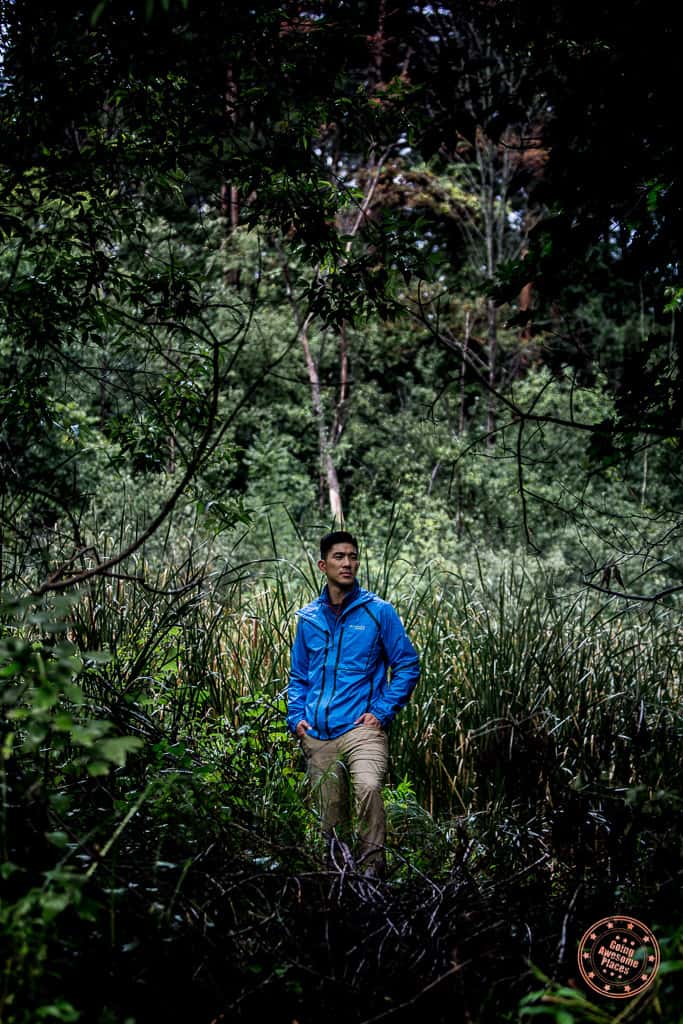 posing with columbia waterproof gear while easy hiking in the gta