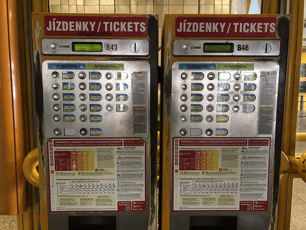 prague metro ticket machine