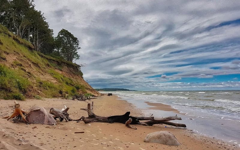 western coast open baltic sea sandy beach