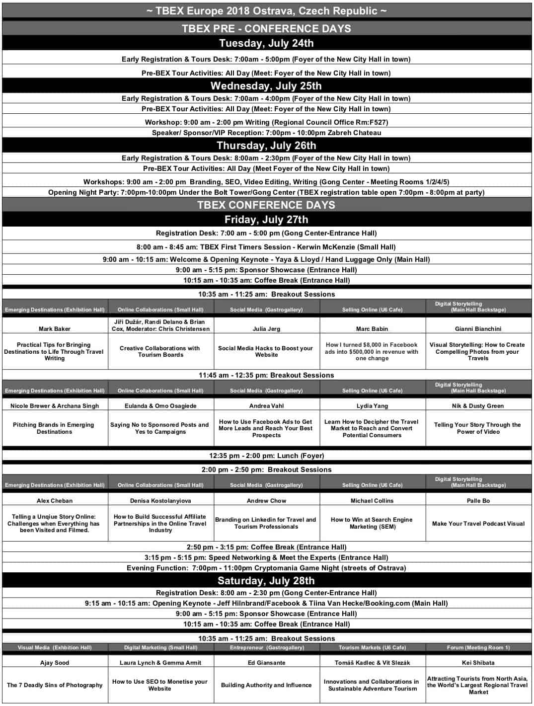 tbex ostrava 2018 calendar schedule part 1