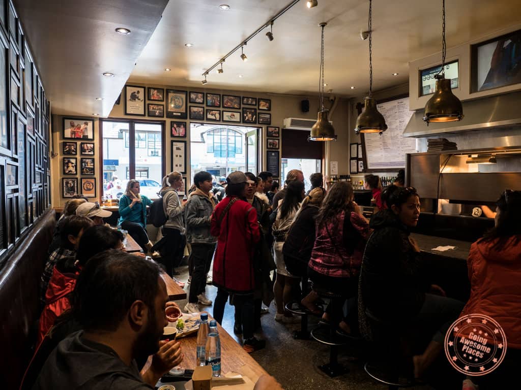 inside fergburger restaurant in queenstown