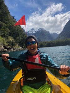 kayaking harrison cove in milford sound