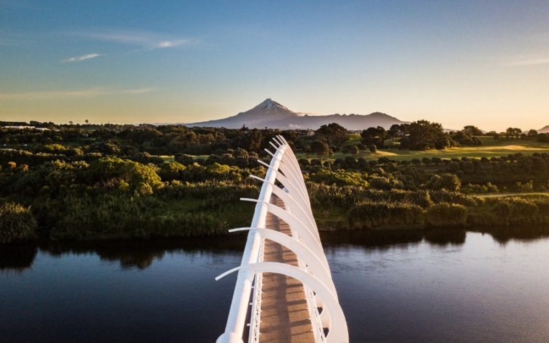 mount taranaki aerial view in new zealand 3 week itinerary