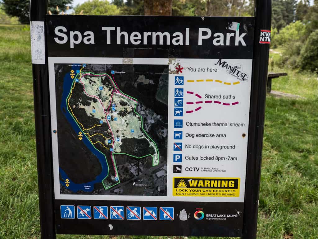 spa thermal park map in taupo nz