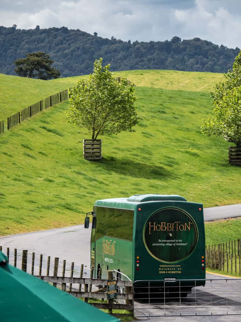 tour bus that takes you into hobbiton