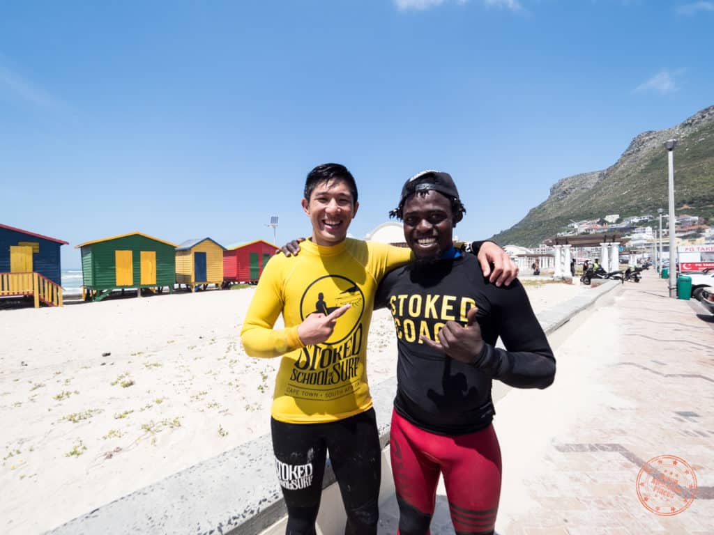 surfing instructor kwezi from stoked school of surf