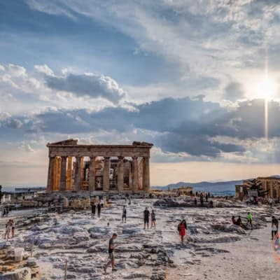 acropolis hill sunset view