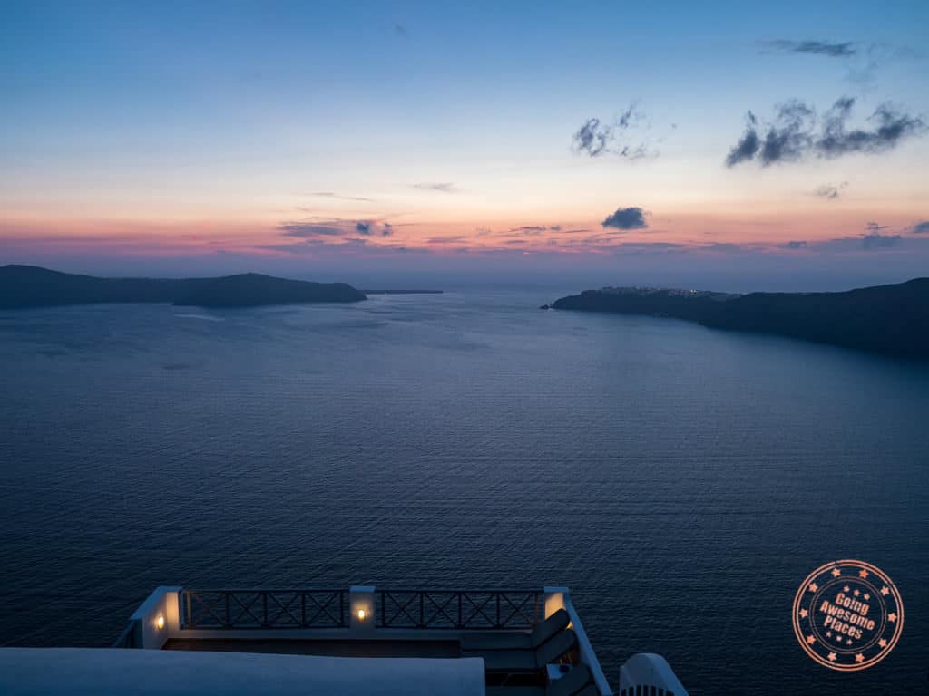 prekas apartments caldera view at dusk