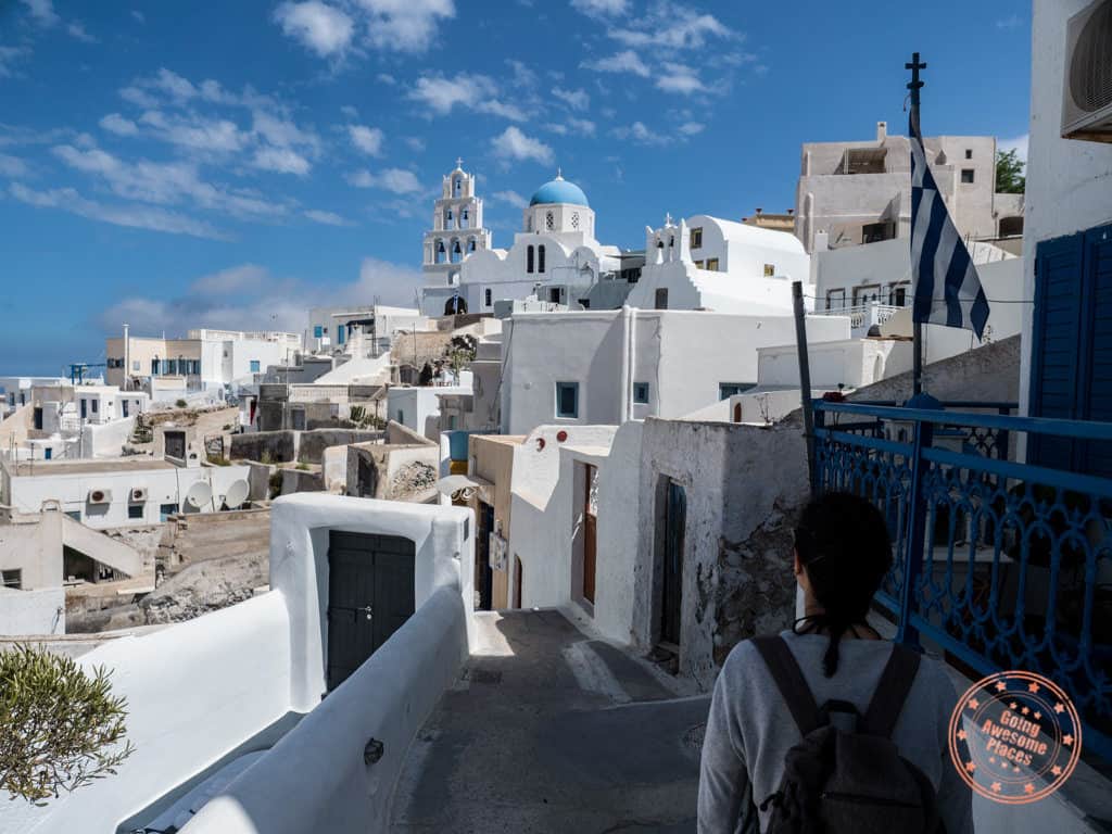 ancient traditional village of pyrgos in santorini to get away from the crowds