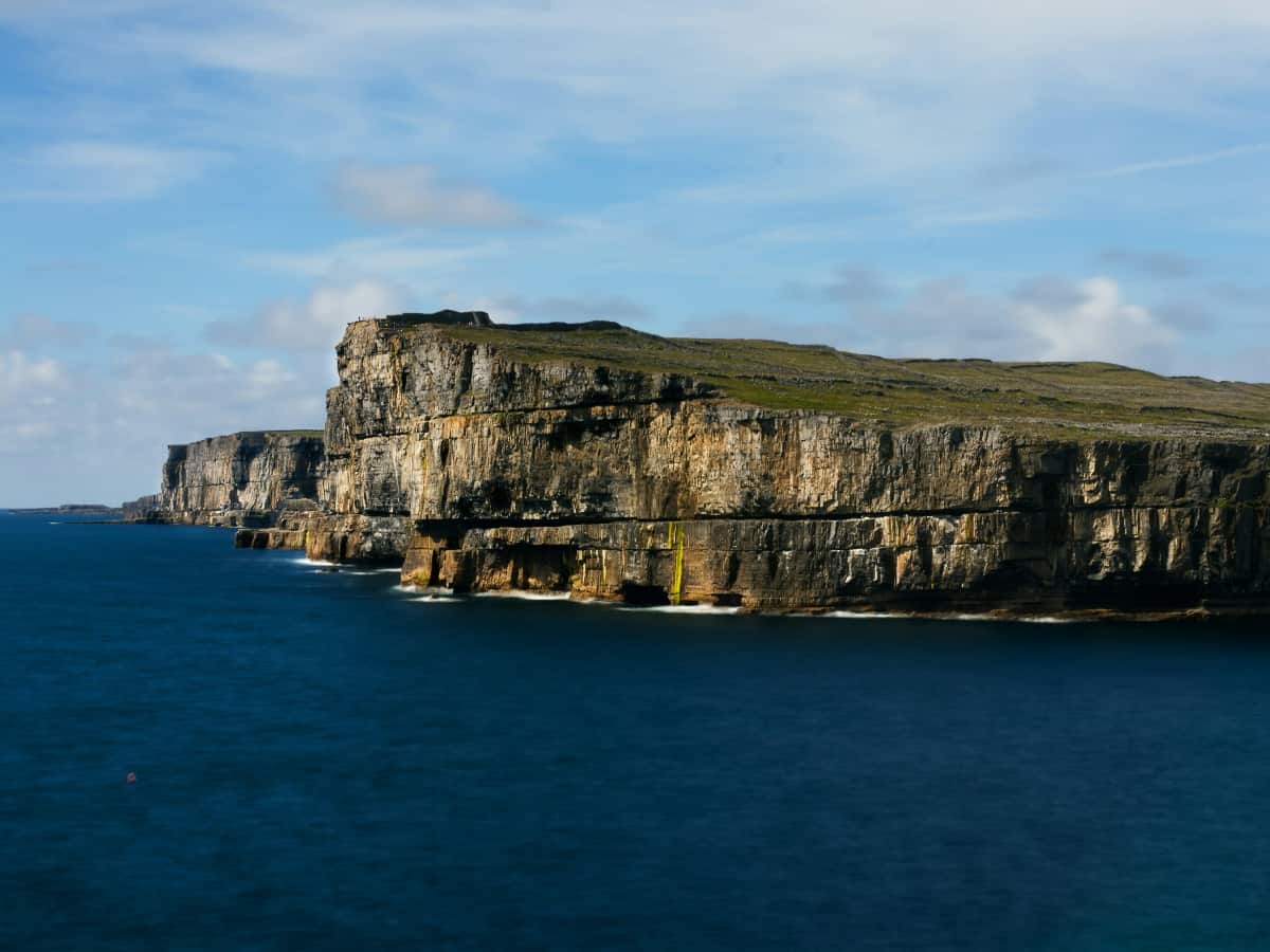 cliffs of the aran islands surrounded by ocean