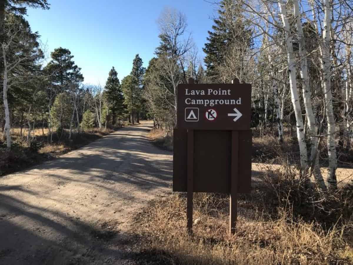 lava point campground sign