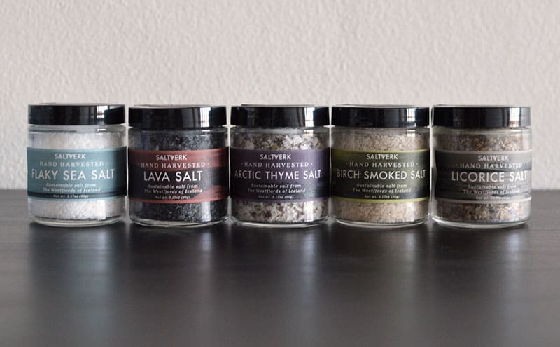 saltverk icelandic sea salt collection of 5 as a gift