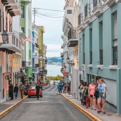 colorful streets of downtown san juan in the best time to go to puerto rico
