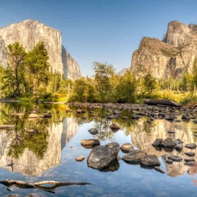 iconic yosemite valley view in norcal road trip