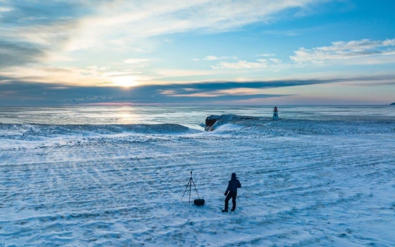 winter extreme cold photography conditions in the magdalen islands quebec canada