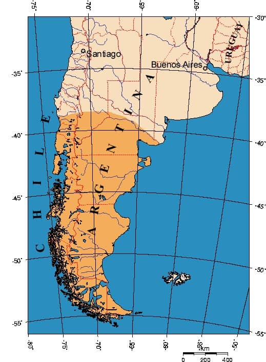 map of patagonia region