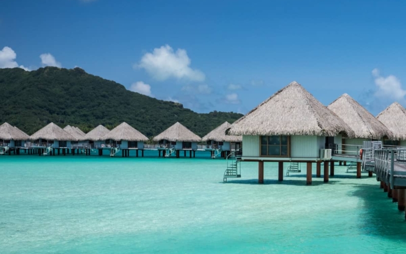 overwater bungalows at best resorts bora bora over the lagoon
