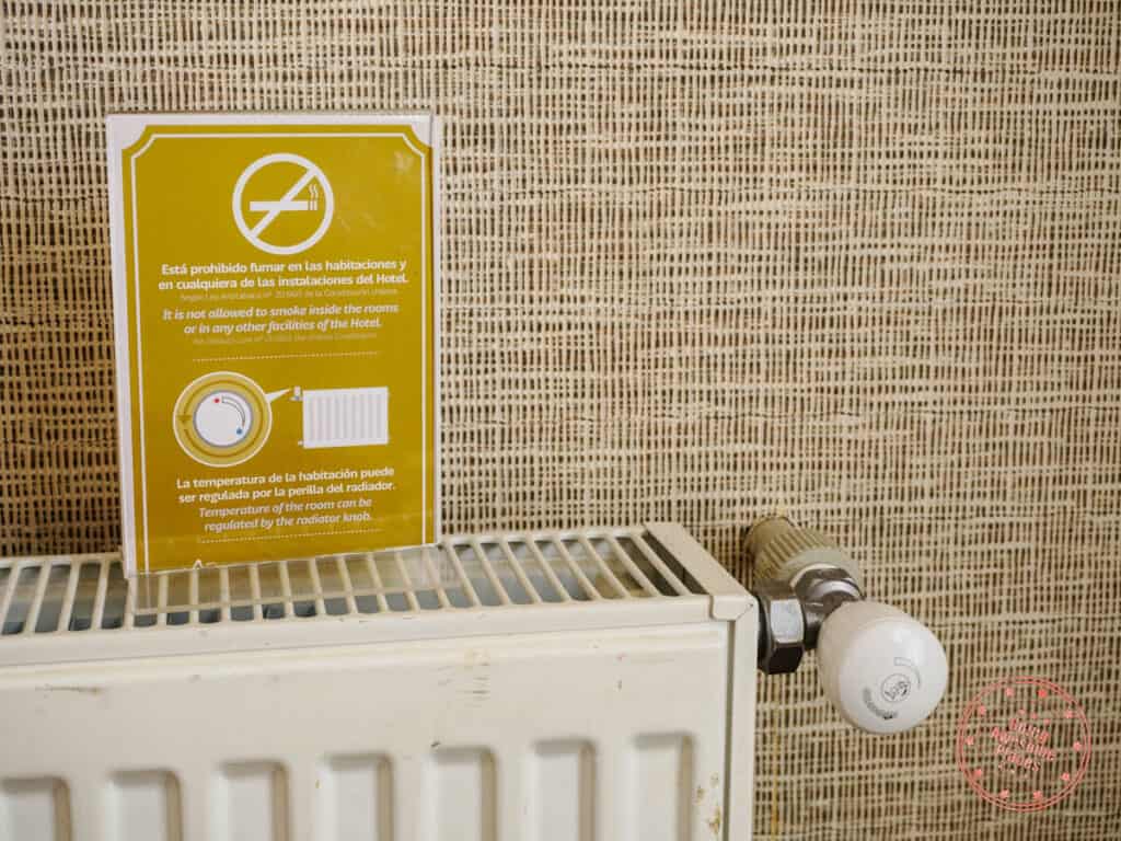 radiator style heater in hotel las torres superior cipres suite