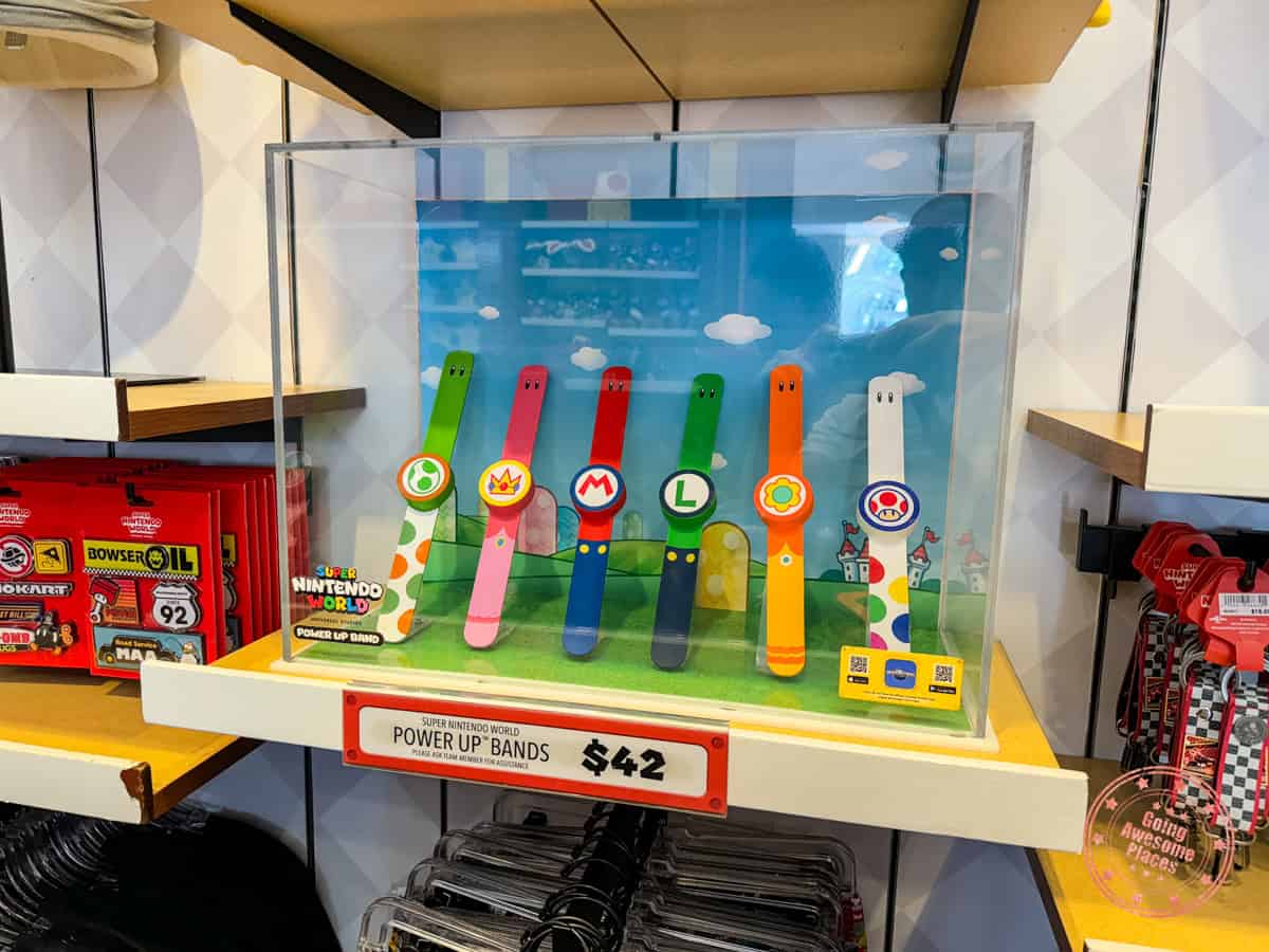 super nintendo world power-up band display with price