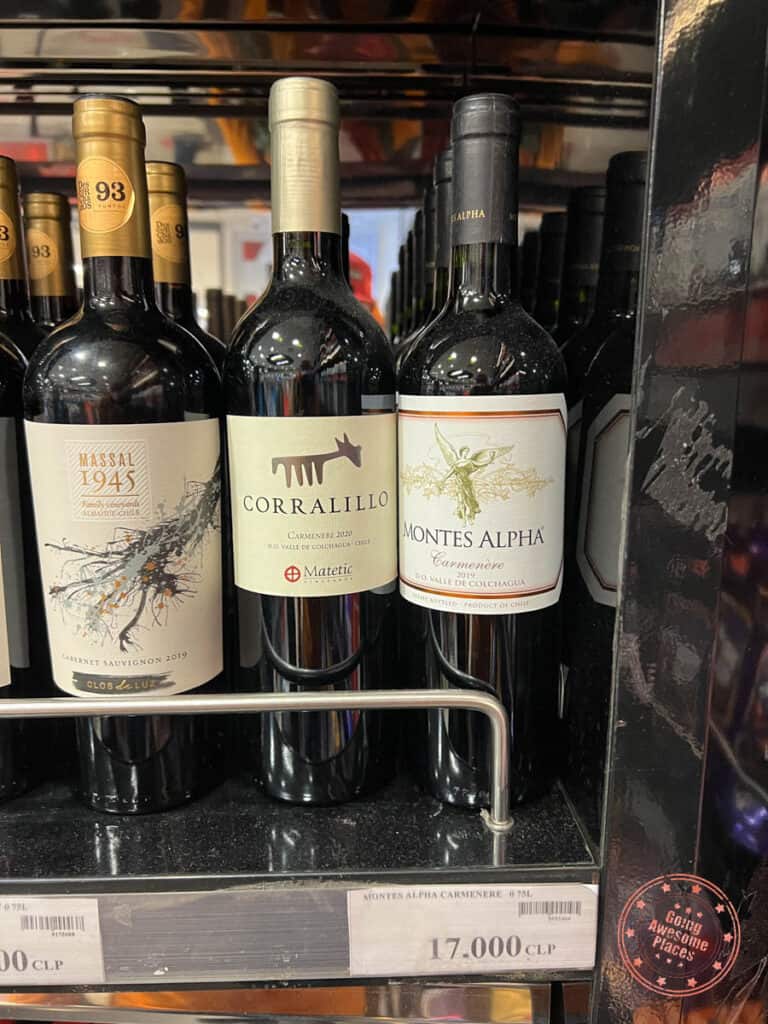 duty free recommendations for carmenere wine in santiago