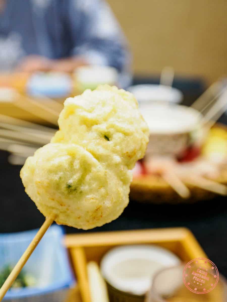 make your own tempura for the japanes dinner at hotel kifu club