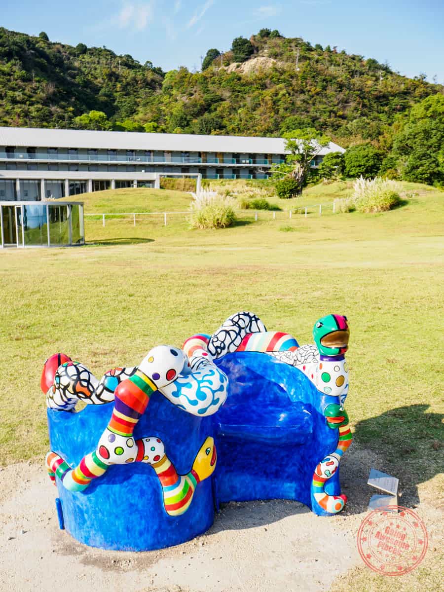 benesse outdoor works by niki de saint phalle snake