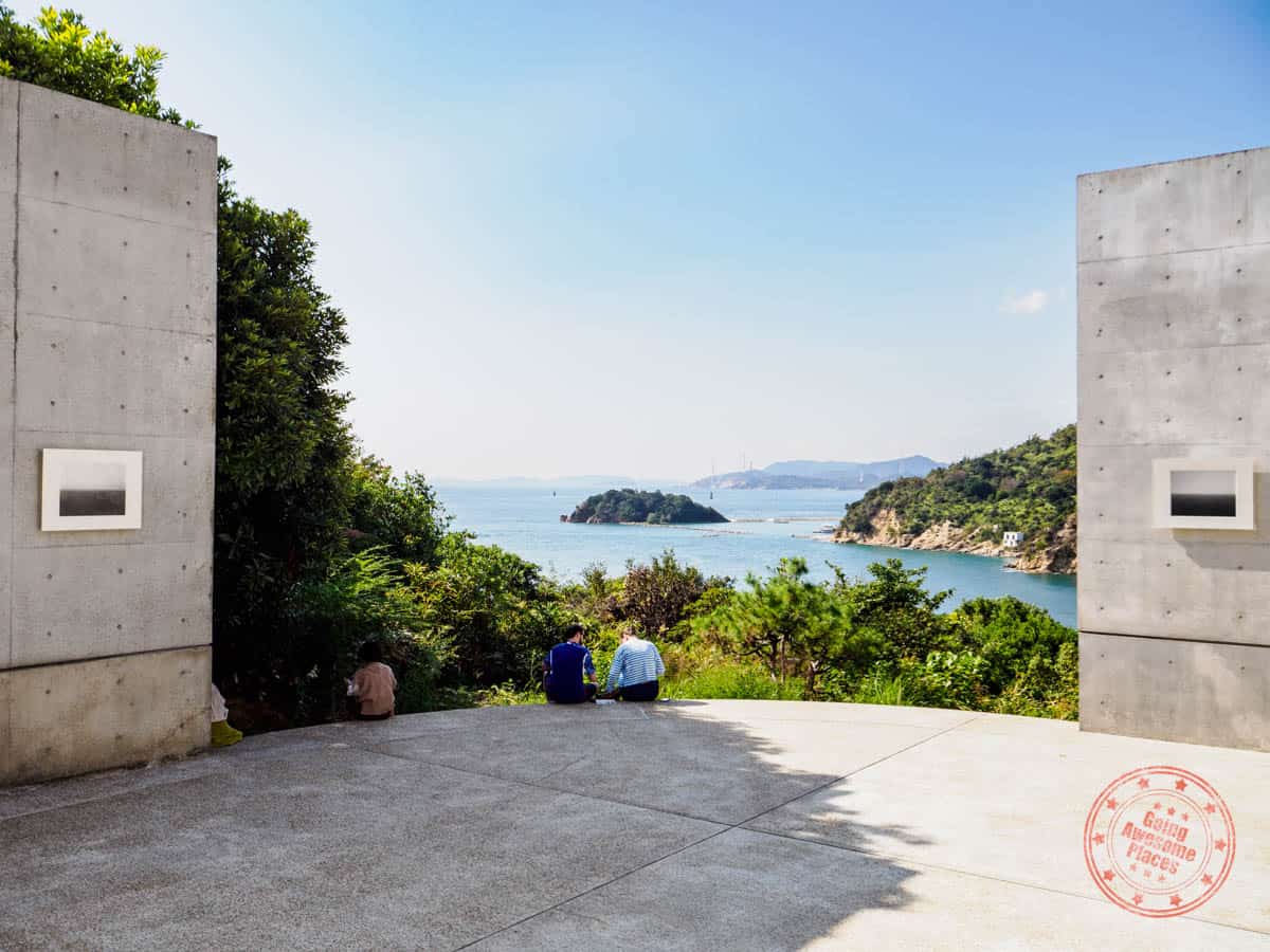 looking out into the seto inland sea from benesse house museum