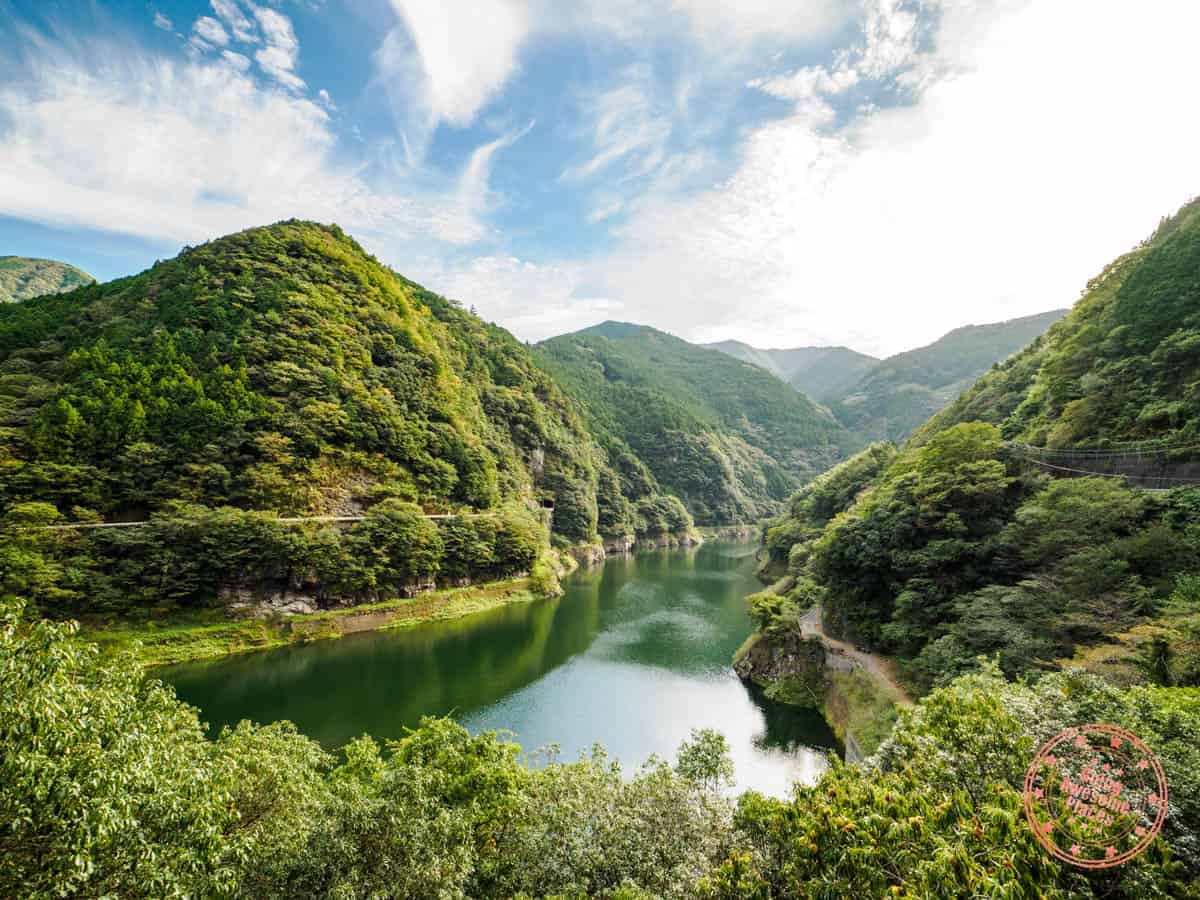 nakatsu gorge region's beautiful mountains and river