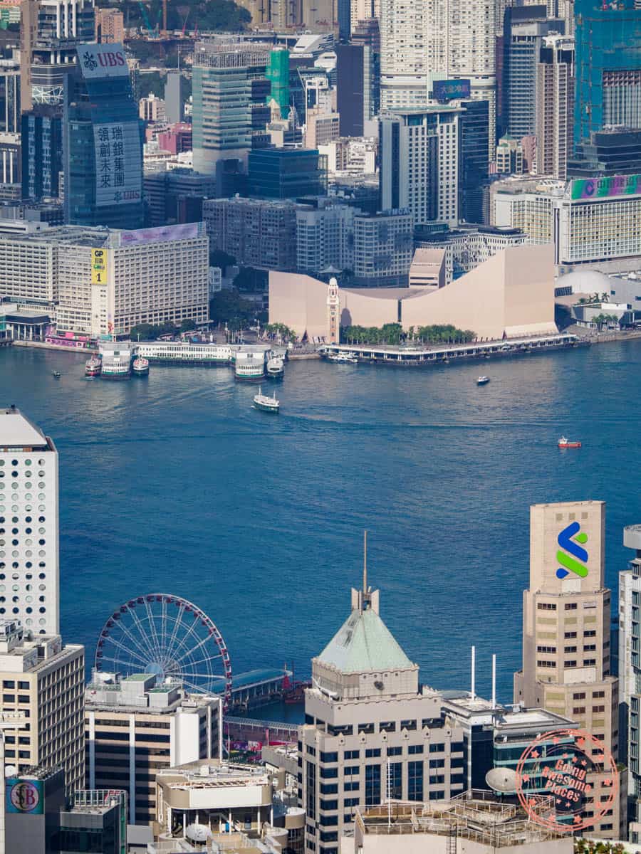 close up of hong kong and kowloon from victoria peak
