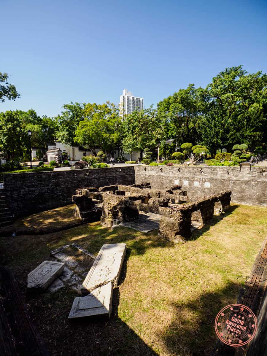 excavated remnants of original kowloon walled city south gate