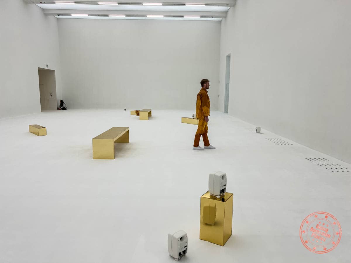 jc contemporary art installation by maria hassabi called i'll be your mirror