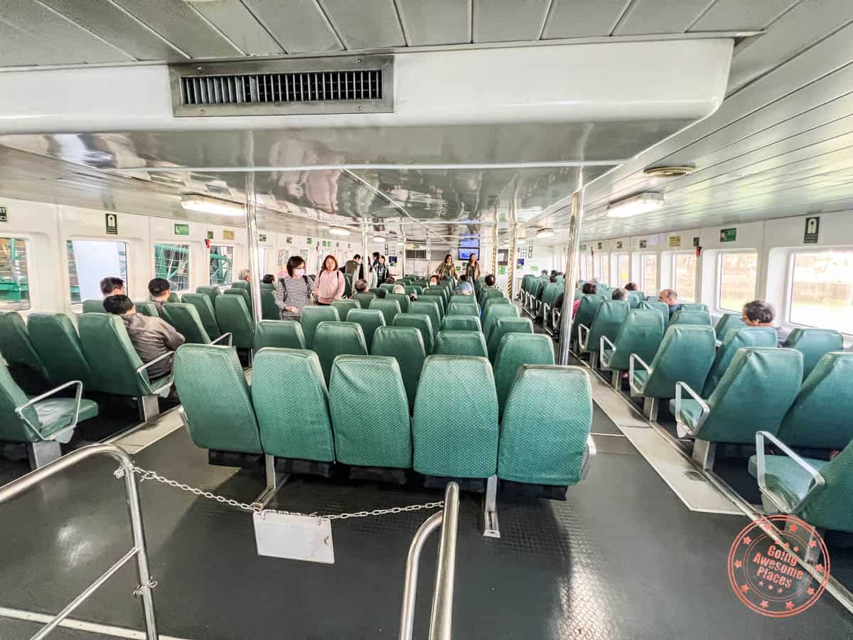 second deck interior of peng chau ferry