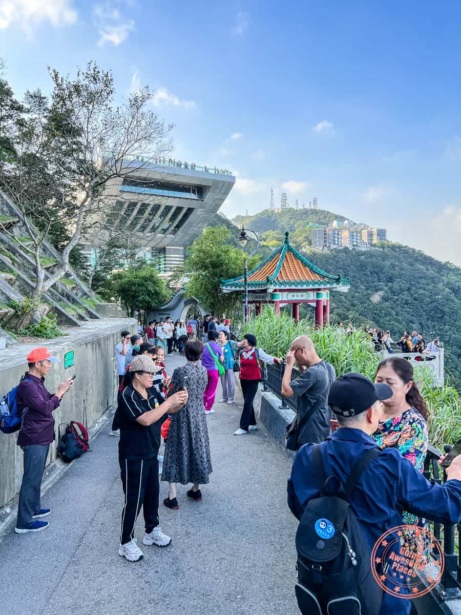 popular victoria peak viewing point near the pagoda