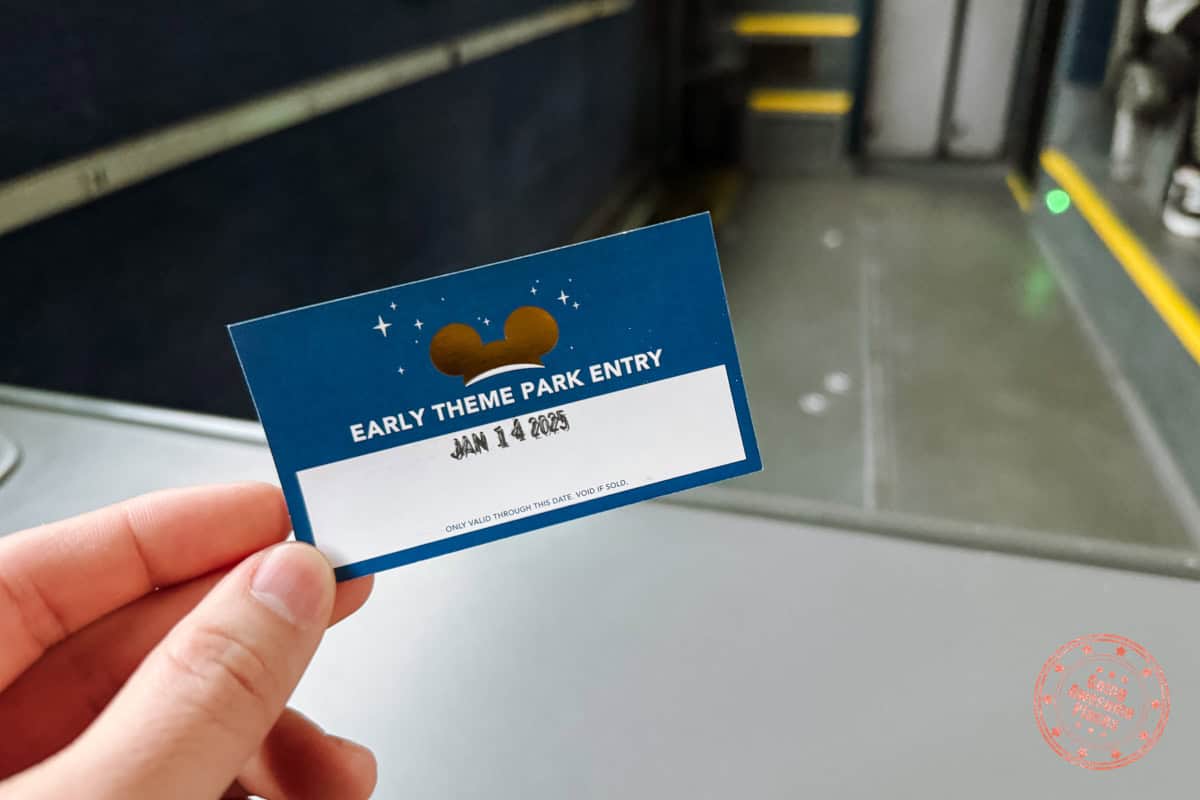 early theme park entry ticket from guest services