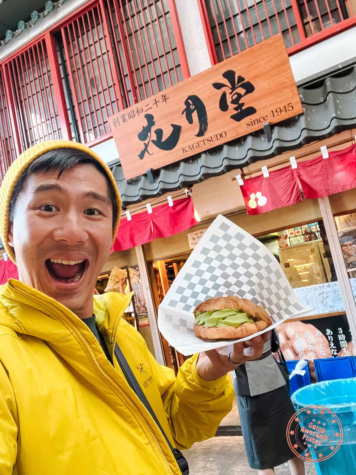 10 Day Japan Itinerary For First Timers - Modern Golden Route asakusa kagetsudo melonpan matcha ice cream sandwich