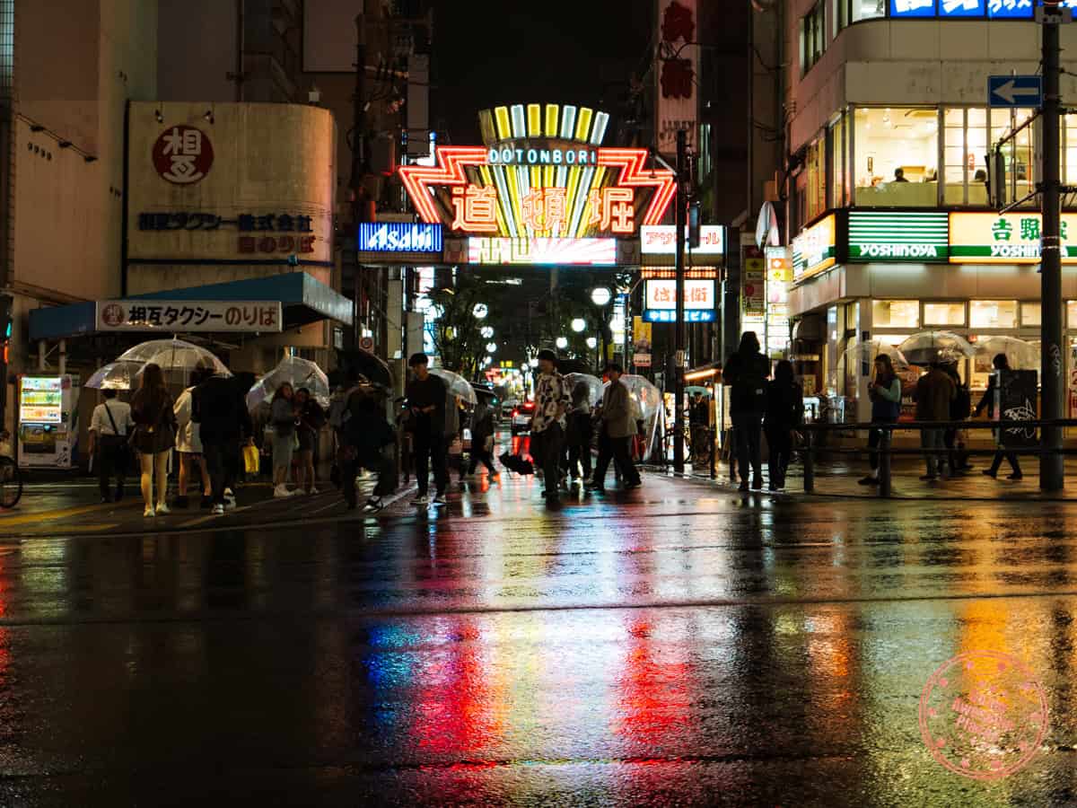 10 Day Japan Itinerary For First Timers - Modern Golden Route dotonbori neon signage when raining