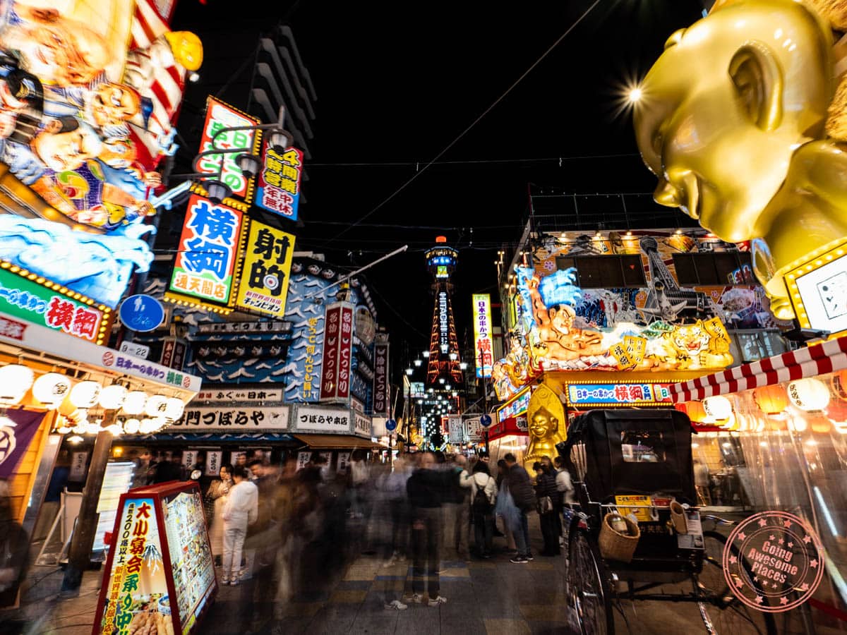 10 Day Japan Itinerary For First Timers - Modern Golden Route tsutenkaku district in kobe at night