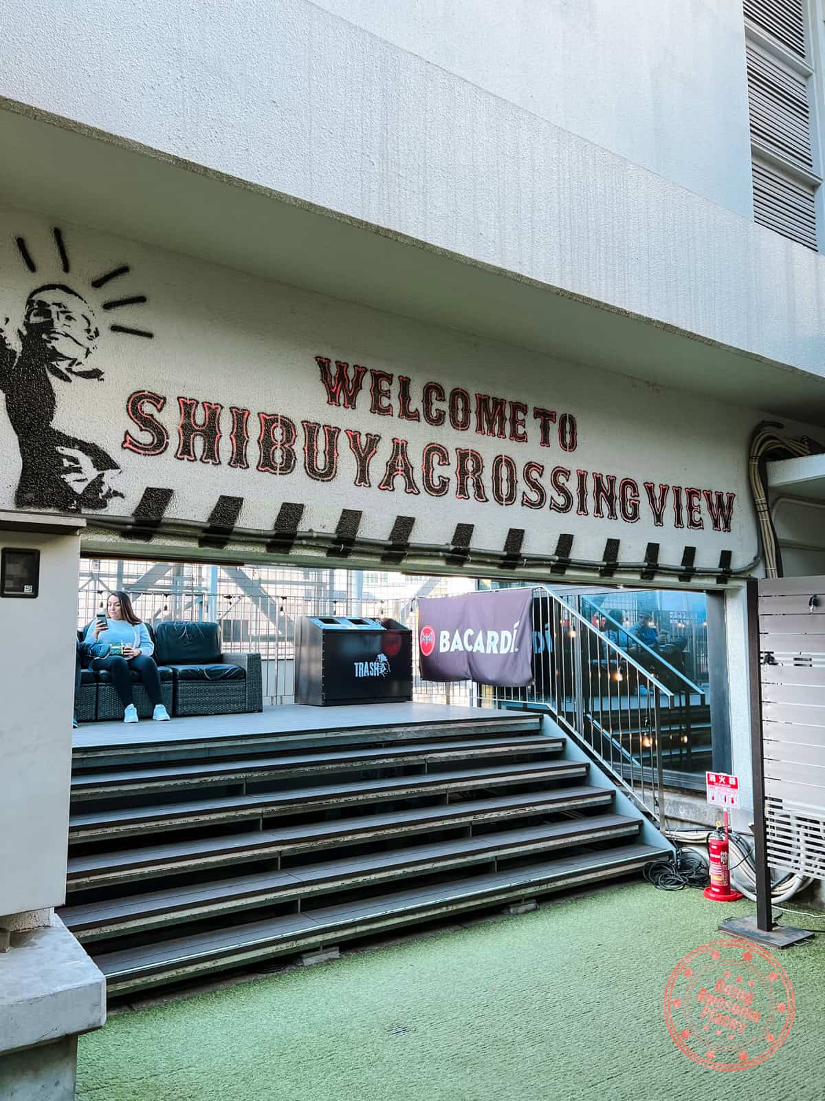 10 Day Japan Itinerary For First Timers - Modern Golden Route shibuya crossing view steps to lounge deck